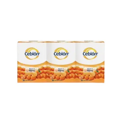 Cebion Vitamin C 500mg Chewable Orange 30s x3