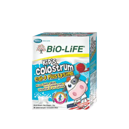 Bio-Life Kid's Colostrum Calcium D Plus Lysine 600mg Chewable Tablet 30s
