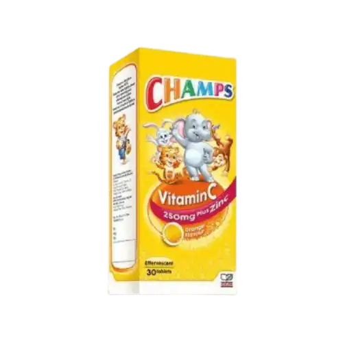 Champs Vitamin C 250mg Plus Zinc Effervescent Tablet 30s