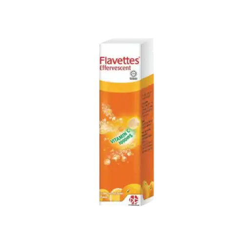 Flavettes Vitamin C 1000mg Effervescent Tablet 15s Passion Fruit