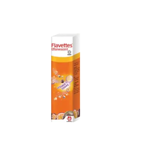 Flavettes Vitamin C 1000mg Effervescent Tablet 15s Passion Fruit