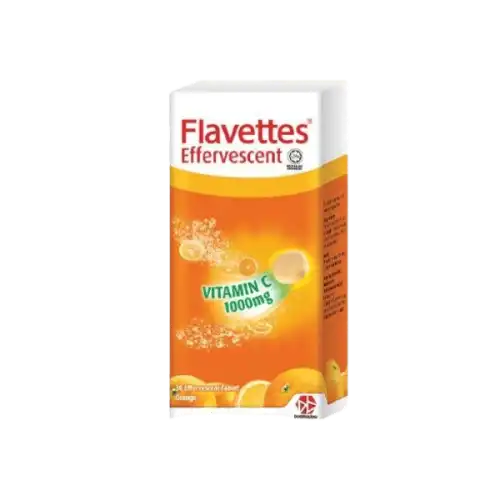 Flavettes Vitamin C 1000mg Effervescent Tablet 15s Passion Fruit