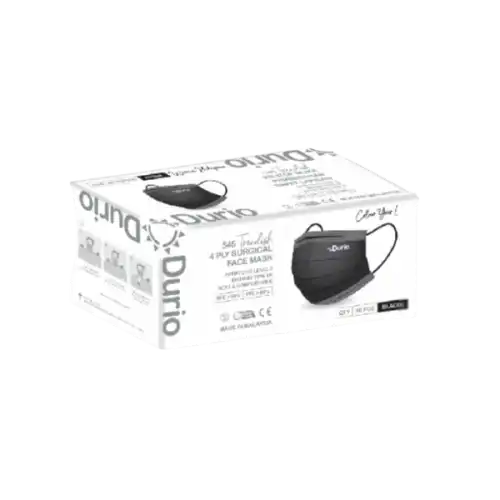 Durio 545 Trendish Adult 4 Ply Surgical Face Mask 40s Black