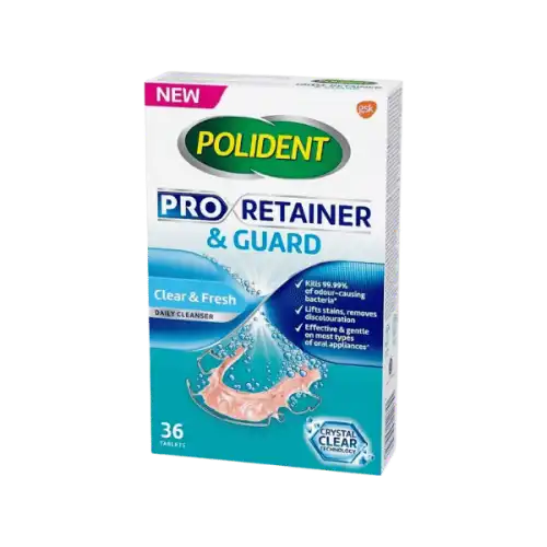Polident Pro Retainer & Guard Clean & Fresh Daily Cleanser 36's
