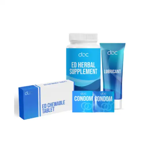 Doctor Preferred Energiser (ED Chewable Tablet + ED Herbal Supplement + Condom + Lubricant) Bundle