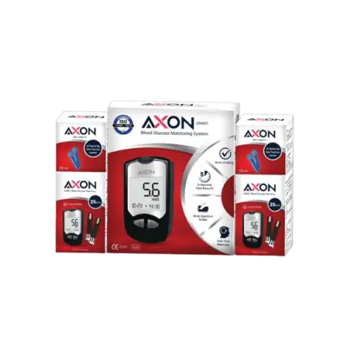 Axon Blood Glucose Monitoring System + Test Strips + Lancets (GM501) 1 set
