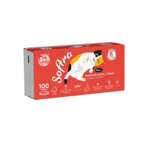 PMG Softra Premium Facial Tissue 4Ply Ultra Soft 100s (Large)
