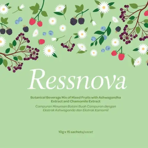 RESSNOVA: Ashwagandha-Holixer Berry Flavoured Premix 10g x 15 Sachet