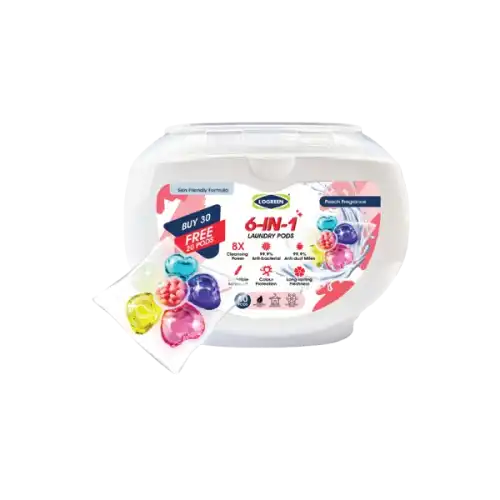 Logreen Laundry Pods 6 In 1 Peach 50s (Box)