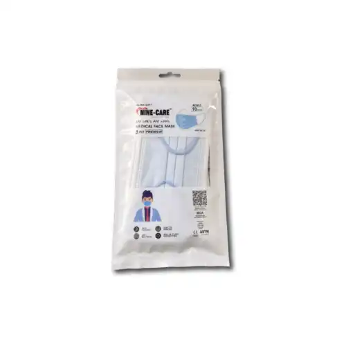 Nine Care 3Ply Face Mask Adult 10s Airy Blue