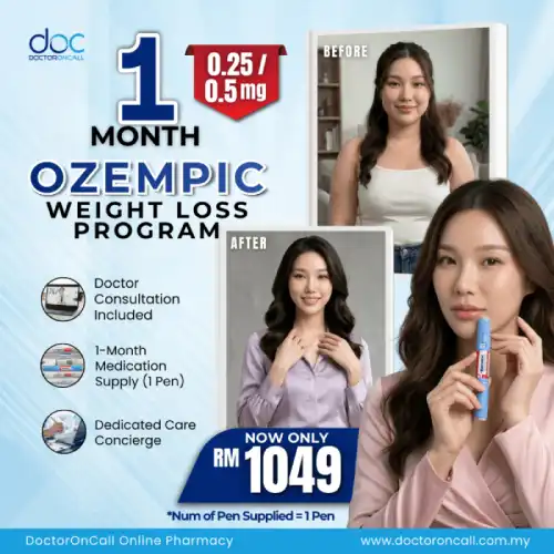Ozempic Weight Loss Program (Clinician Guided) 0.25, 0.5 mg (3 Months Save RM150)