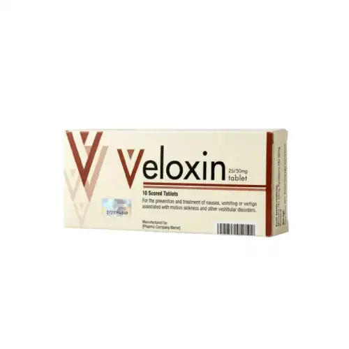 Veloxin (Meclizine + Vitamin B6) 25/50mg Tablet 10s (Strip)