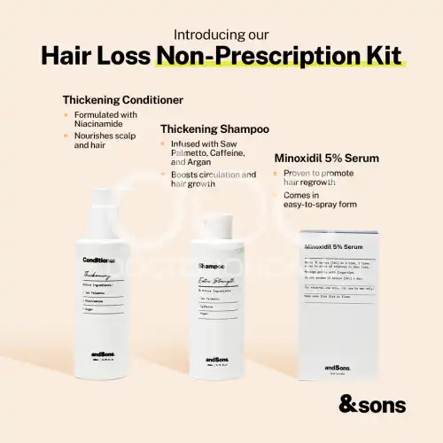 andSons Anti Hair Loss Non-Prescription Kit (Shampoo + Conditioner + Minoxidil 5%) 1 set