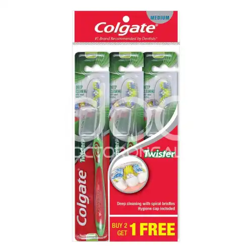 Colgate Twister (Medium) Toothbrush B2F1 (3's)