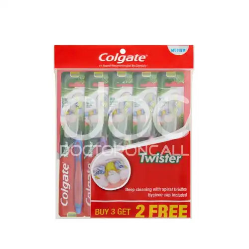 Colgate Twister (Medium) Toothbrush B2F1 (3's)