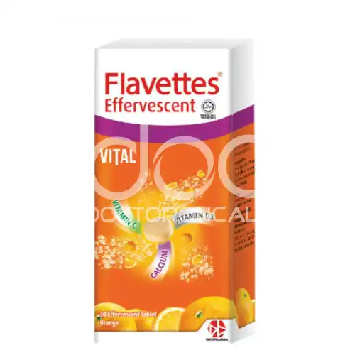 Flavettes Vital Effervescent Tablet Orange 15s x2