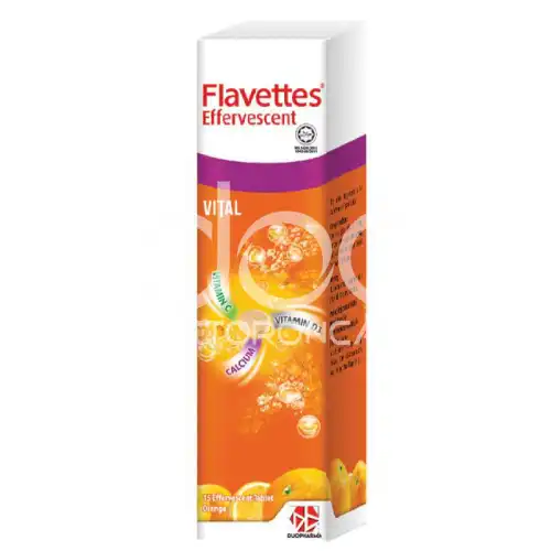 Flavettes Vital Effervescent Tablet Orange 15s x2