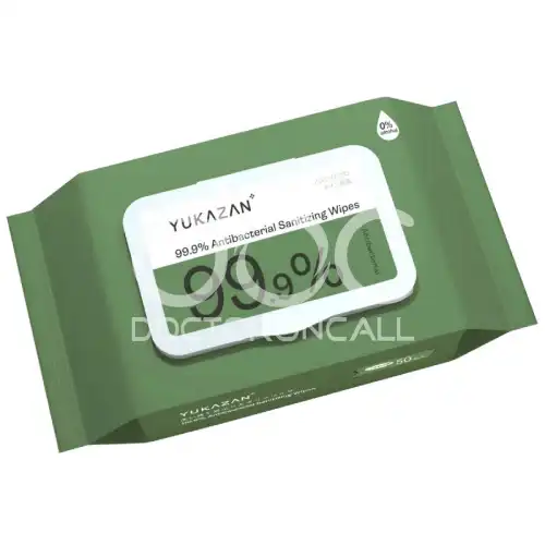 Yukazan 99.9% Antibacterial Sanitizising Wipes 50s