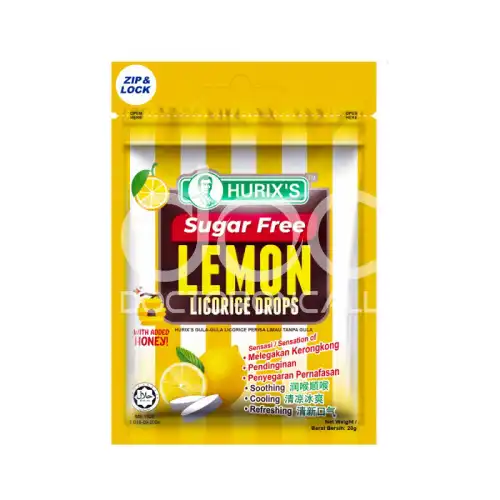 Hurixs Sugar Free Lemon Licorice Drops 20g