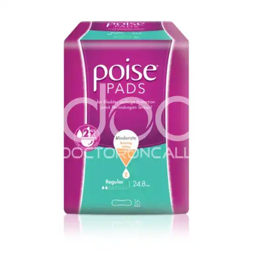 Poise Regular Pads 24.8cm 16s