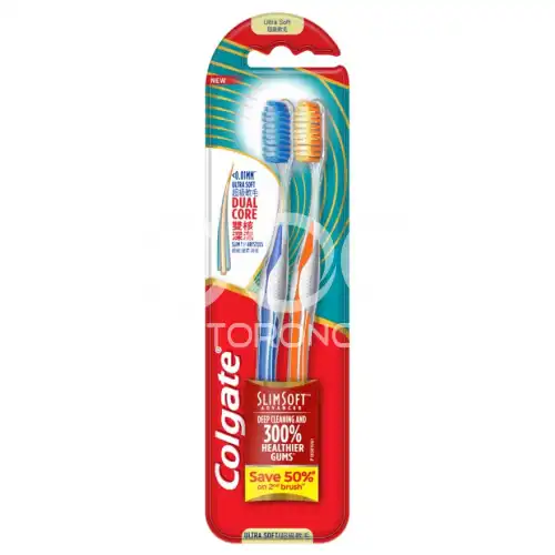 Colgate SlimSoft FlexClean Charcoal Toothbrush 2s