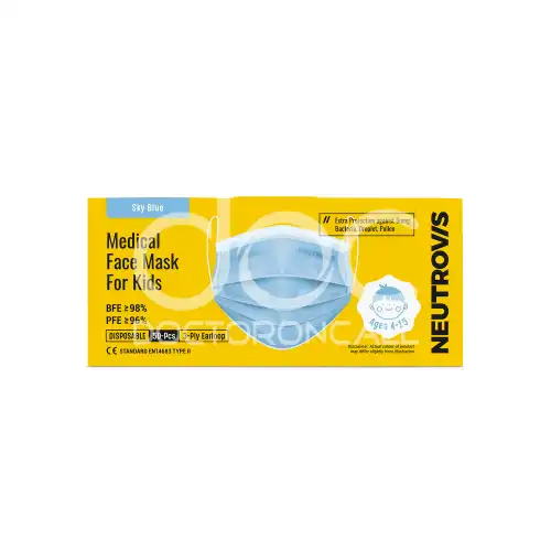Neutrovis 3Ply Medical Face Mask for Kids 50s Sky Blue