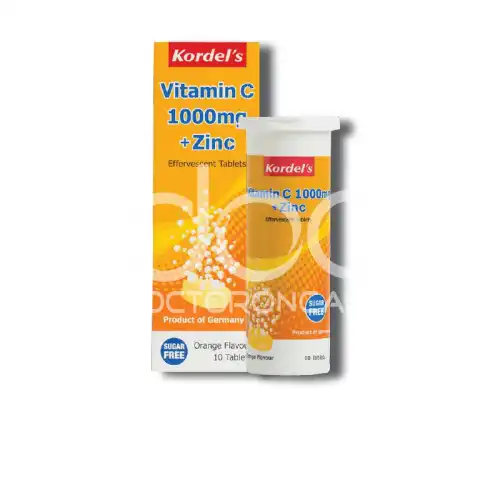 SPECIAL PROMOTION - Kordel's Vitamin C 1000mg + Zinc Effervescent (Orange Flavour) Tablet 10s