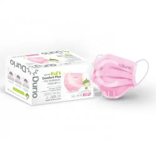 Durio 541K Kid's Comfort Plus 4 Ply Surgical Face Mask 40s Pink