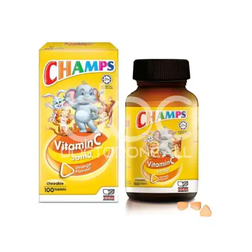 Champs Vitamin C 30mg - Orange Chewable Tablet 100s
