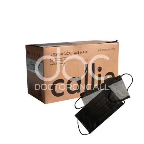 Callie AD 3Ply Surgical Face Mask -Black 50s