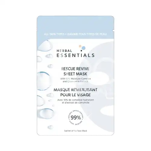 Herbal Essentials Rescue Revive Sheet Mask With 10% Moisture Complex And Chamomile Extract 1 Sheet
