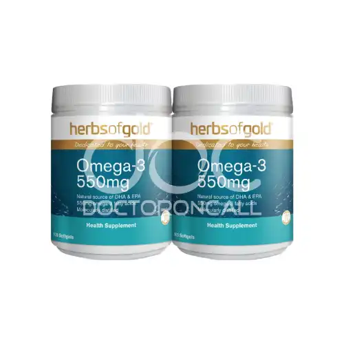 Herbs of Gold Omega 3 550mg Softgel 100s x2