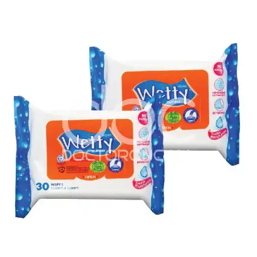 Wetty Wet Wipes 30s x2