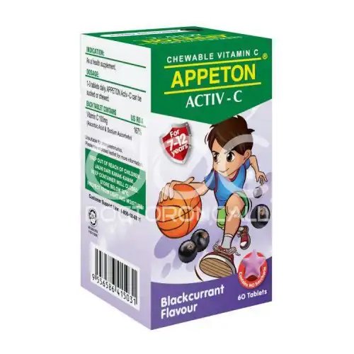 Appeton Activ - C 100mg Chewable Tablet 60s Blackcurrant