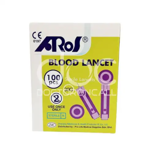 Aros Sterile Blood Lancet (Round) 100s