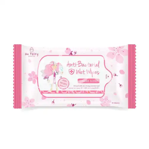 Au Fairy Antibacterial Wet Wipes 10s Pomegranate