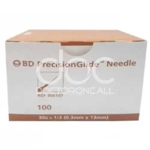 BD PrecisionGlide Needle 30G x 1/2 100's