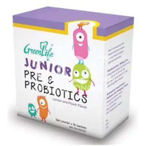 Green Life Junior Prebiotics & Probiotics (Lemon and Peach) Sachet 30s