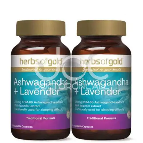 Herbs of Gold Ashwagandha +Lavender Capsule 60s x2