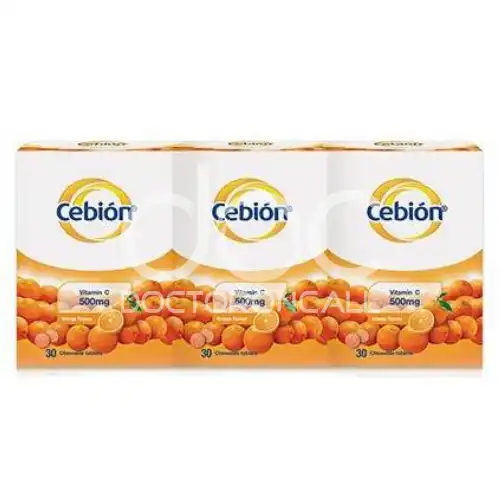 Cebion Vitamin C 500mg Chewable Orange 30s x3