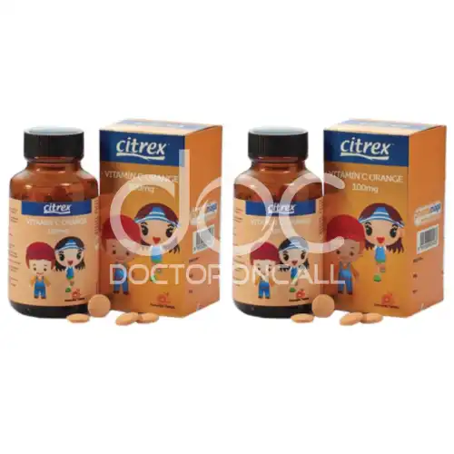 Citrex Vitamin C 100mg Chewable Tablet Junior (Orange) 90s x2