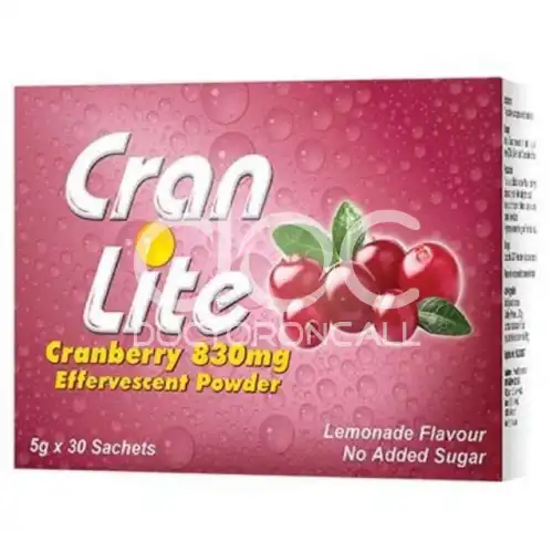 Cran Lite Cranberry Effervescent Powder 30s
