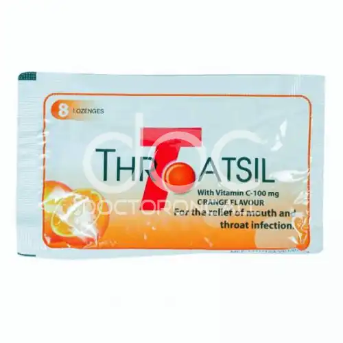 Throatsil Vitamin C Orange Lozenges 8s (Strip)
