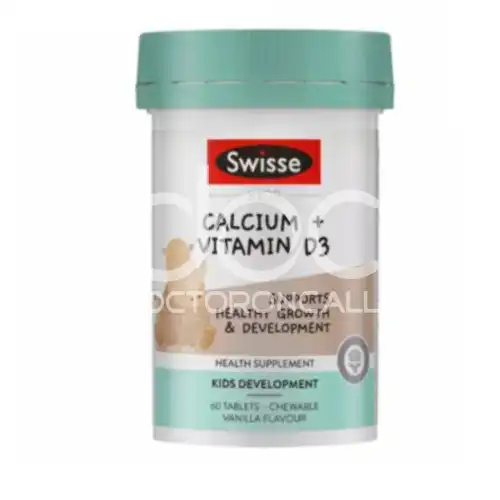 Swisse Kids Calcium + Vitamin D3 Chewable Tablet 60s