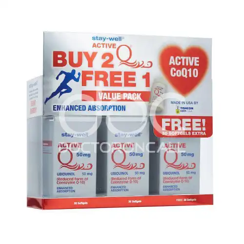 Stay-Well Active Q 50mg Softgel 30s x3