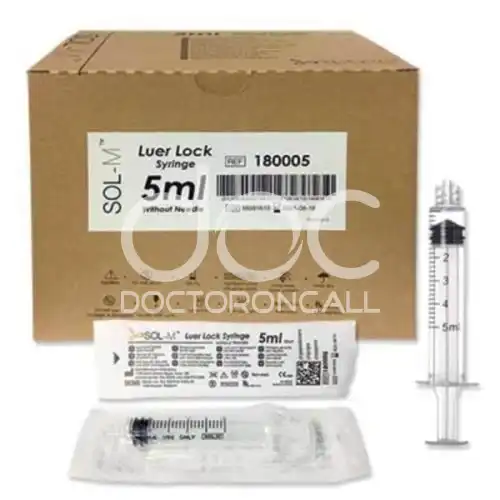 Sol-M USA Luer Lock Syringes 5cc/ml 100s