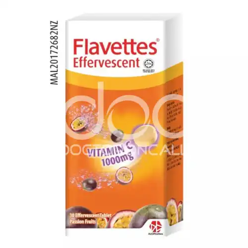 Flavettes Vitamin C 1000mg Effervescent Tablet 30s Orange 