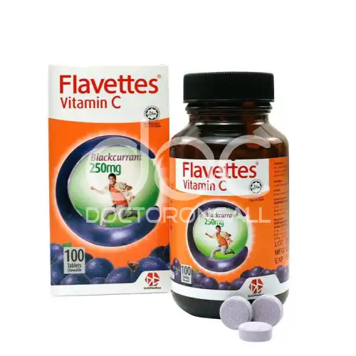 Flavettes Vitamin C 250mg Tablet 100s Blackcurrant