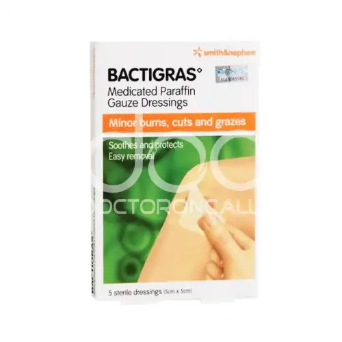 Smith & Nephew Bactigras 5cm x 5cm 5s