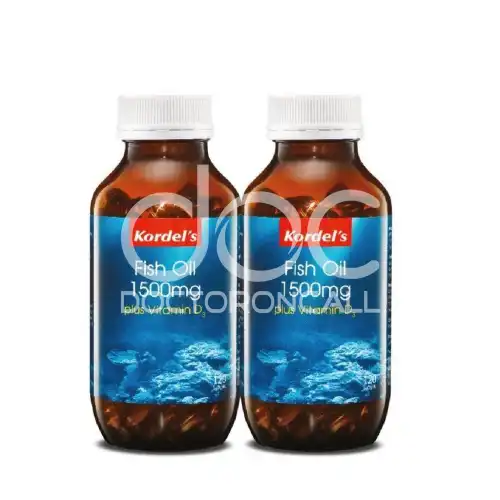 Kordel's Fish Oil 1500mg + Vitamin D3 Capsule 120s x2